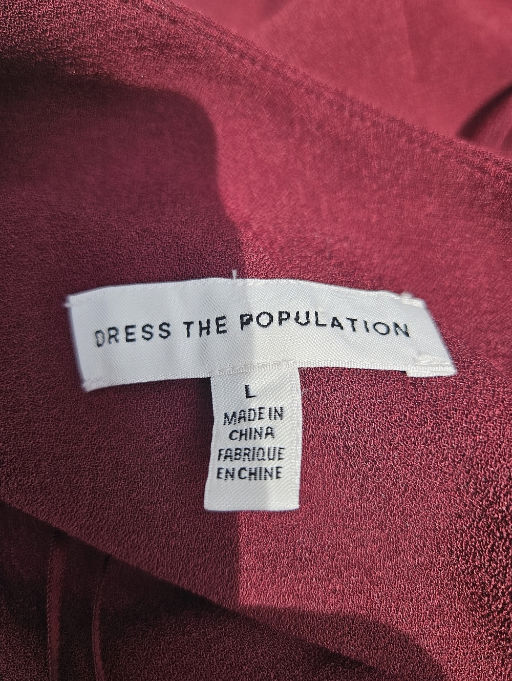 Dress The Population Tiffany Burgundy One Shoulder Midi Dress Bridal Coctail L - Picture 15 of 16